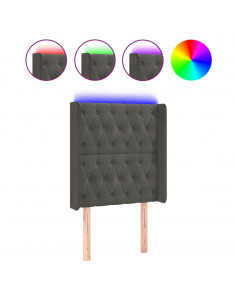 Testiera a LED Grigio Scuro 83x16x118/128 cm in Velluto 2