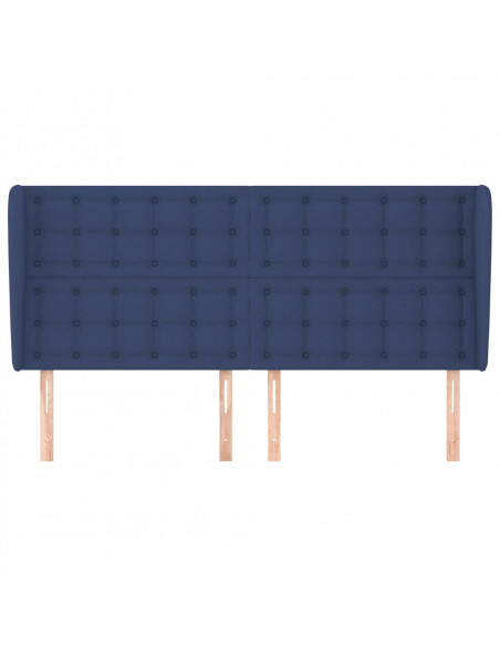 Testiera ad Orecchio Blu 183x23x118/128 cm in Tessuto