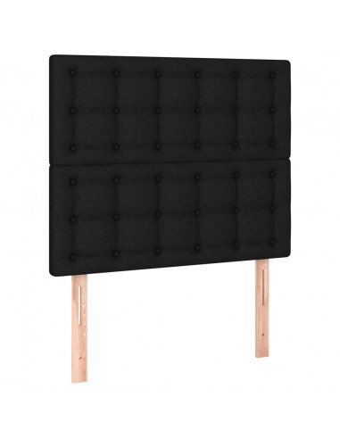 Testiera 2 pz Nera 90x5x78/88 cm in Tessuto