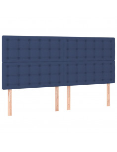 Testiera 4 pz Blu 90x5x78/88 cm in Tessuto 2