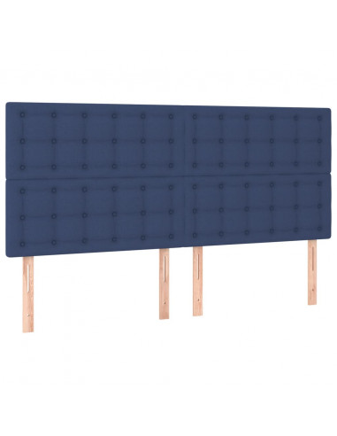 Testiera 4 pz Blu 90x5x78/88 cm in Tessuto