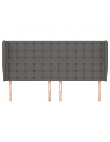 Testiera ad Orecchio Grigio 183x23x118/128cm in Similpelle