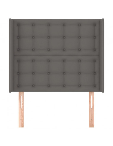 Testiera ad Orecchio Grigio 93x16x118/128 cm in Similpelle