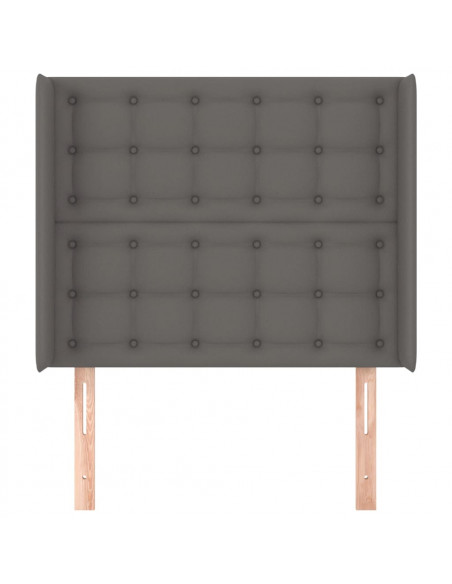 Testiera ad Orecchio Grigio 93x16x118/128 cm in Similpelle