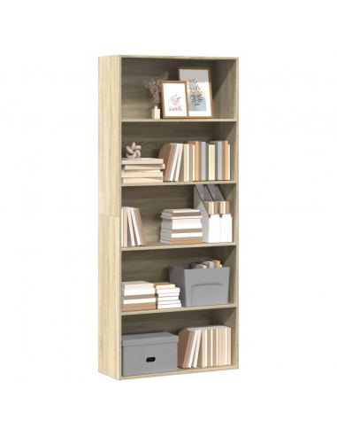 Libreria Rovere Sonoma 80x30x189 cm in Legno Multistrato