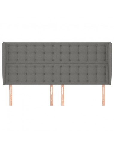 Testiera ad Orecchio GrigioScuro 183x23x118/128cm in Tessuto