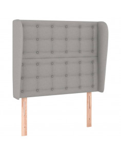 Testiera ad Orecchio Grigio Chiaro 93x23x118/128 cm in Tessuto 2