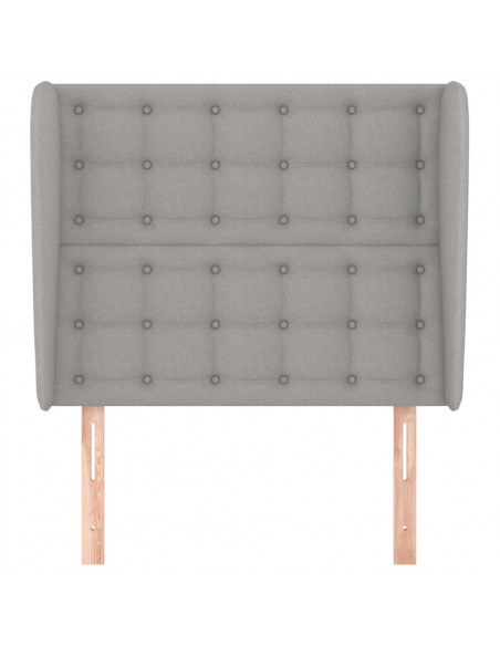 Testiera ad Orecchio Grigio Chiaro 93x23x118/128 cm in Tessuto