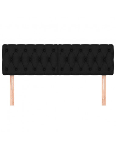 Testiera 2 pz Nera 80 x 7 x 78/88 cm in Tessuto