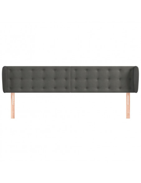 Testiera ad Orecchio Grigio Scuro 183x23x78/88 cm in Velluto