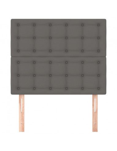 Testiera 2 pz Grigio 90x5x78/88 cm in Similpelle
