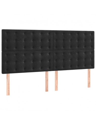 Testiere 4 pz Nere 100x5x78/88 cm in Velluto