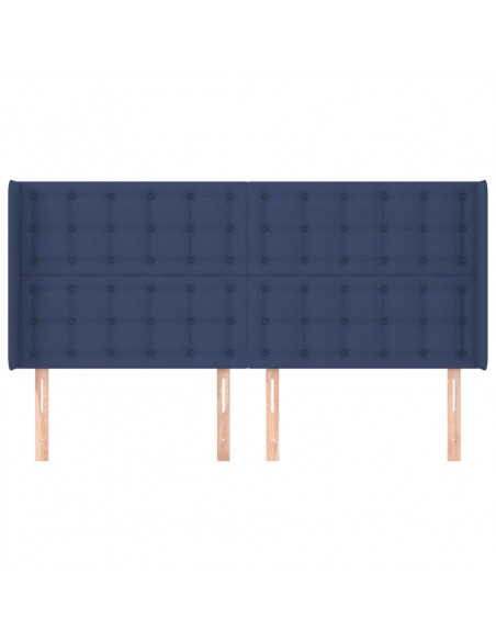 Testiera ad Orecchio Blu 183x16x118/128 cm in Tessuto
