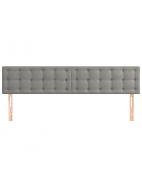 Testiera 2 pz Grigio Chiaro 90x5x78/88 cm in Velluto