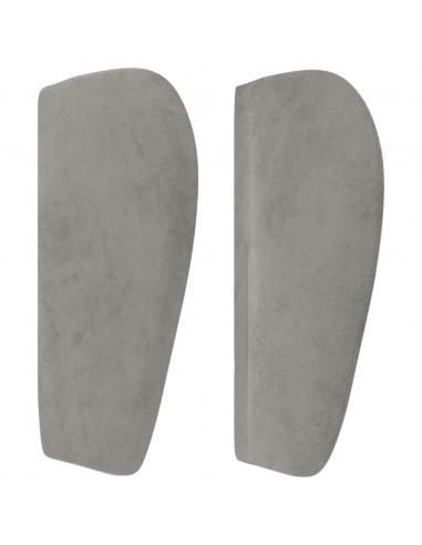 Testiera ad Orecchio Grigio Chiaro 183x23x78/88 cm in Velluto