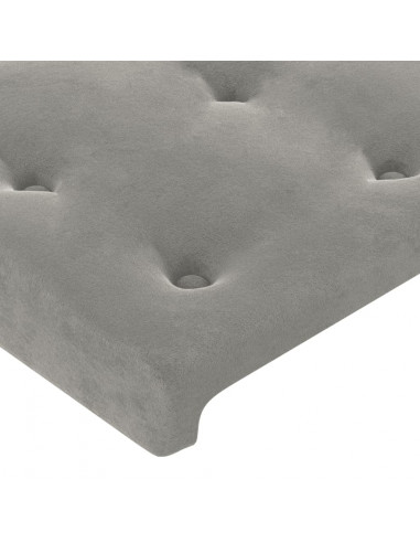 Testiera ad Orecchio Grigio Chiaro 183x23x118/128 cm in Velluto