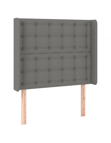 Testiera ad Orecchio Grigio Scuro 93x16x118/128 cm in Tessuto
