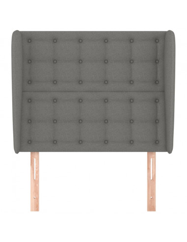 Testiera ad Orecchio Grigio Scuro 93x23x118/128 cm in Tessuto