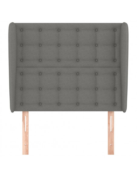 Testiera ad Orecchio Grigio Scuro 93x23x118/128 cm in Tessuto