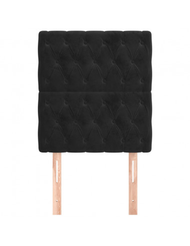Testiera 2 pz Nera 80x7x78/88 cm in Velluto