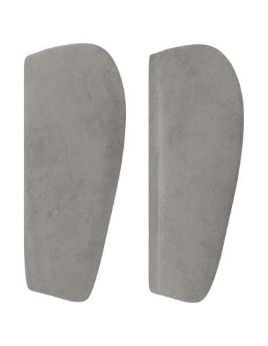 Testiera ad Orecchio Grigio Chiaro 163x23x78/88 cm in Velluto