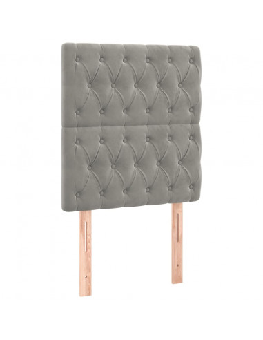 Testiera 2 pz Grigio Chiaro 80x7x78/88 cm in Velluto