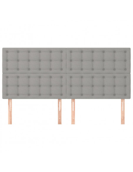 Testiera 4 pz Grigio Chiaro 90x5x78/88 cm in Tessuto