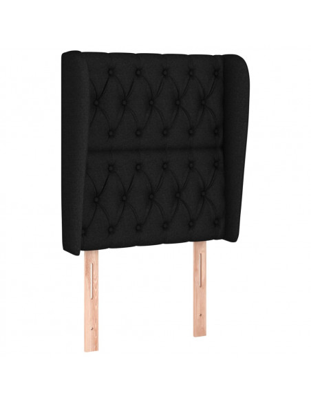 Testiera ad Orecchio Nera 83x23x118/128 cm in Tessuto