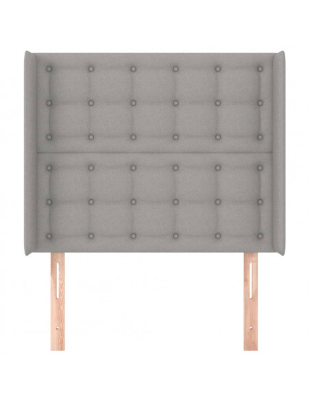 Testiera ad Orecchio Grigio Chiaro 93x16x118/128 cm in Tessuto