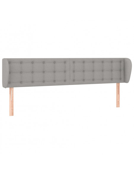 Testiera ad Orecchio Grigio Chiaro 183x23x78/88 cm in Tessuto