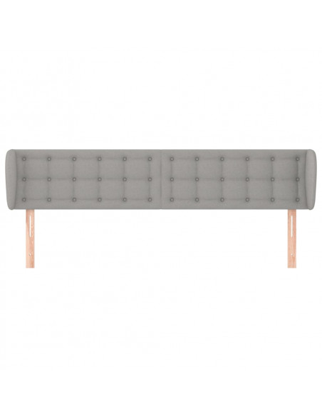 Testiera ad Orecchio Grigio Chiaro 183x23x78/88 cm in Tessuto