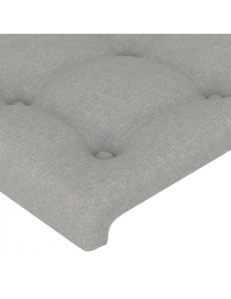 Testiera ad Orecchio Grigio Chiaro 183x16x118/128 cm in Tessuto