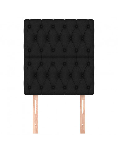 Testiera 2 pz Nera 80 x 7 x 78/88 cm in Tessuto