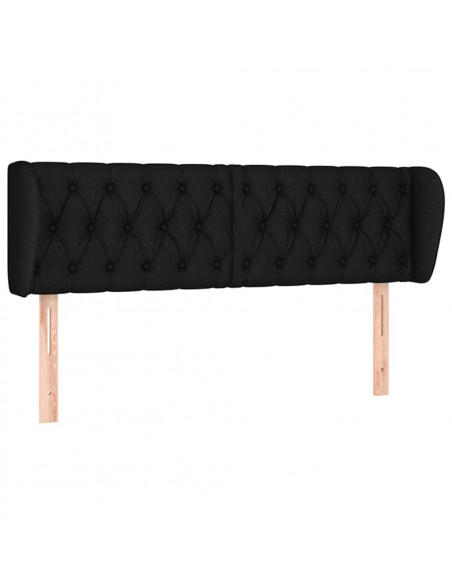 Testiera ad Orecchio Nera 163x23x78/88 cm in Tessuto