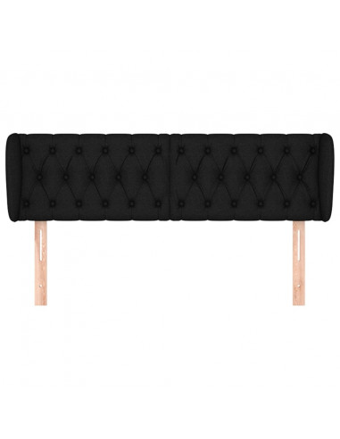 Testiera ad Orecchio Nera 163x23x78/88 cm in Tessuto