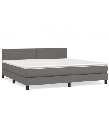 Giroletto a Molle con Materasso Grgio 200x200 cm in Similpelle