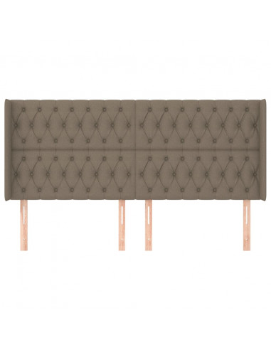 Testiera ad Orecchio Tortora 203x16x118/128 cm in Tessuto
