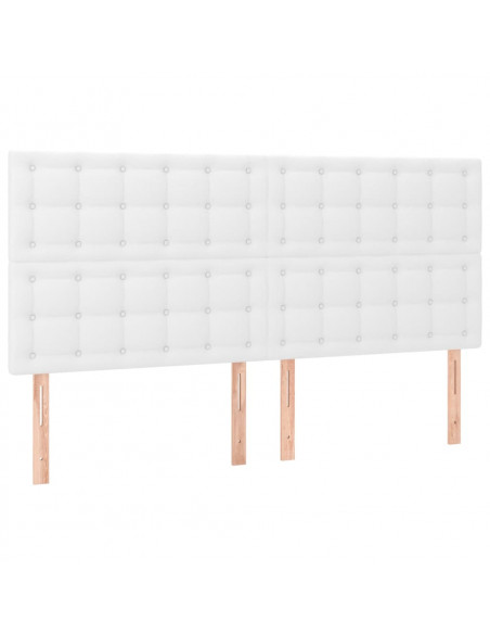 Testiere 4 pz Biancho 100x5x78/88 cm in Similpelle