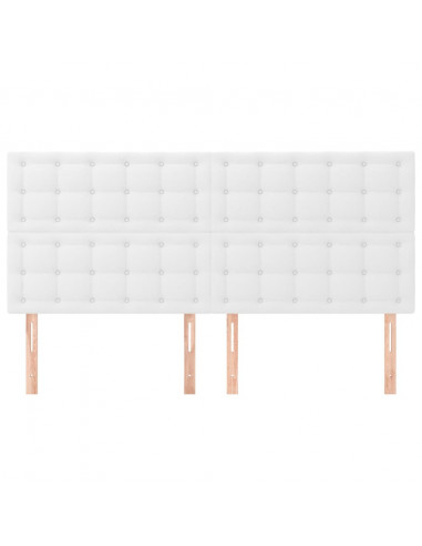 Testiere 4 pz Biancho 100x5x78/88 cm in Similpelle