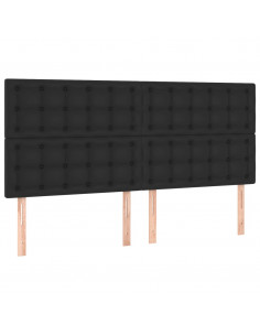 Testiera 4 pz Nero 90x5x78/88 cm in Similpelle 2