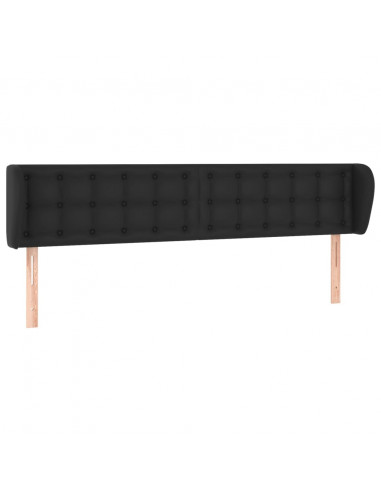 Testiera ad Orecchio Nera 183x23x78/88 cm in Similpelle