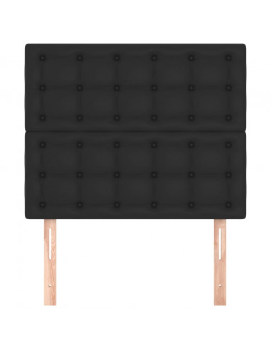 Testiera 2 pz Nero 90x5x78/88 cm in Similpelle