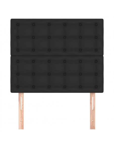 Testiera 2 pz Nero 90x5x78/88 cm in Similpelle