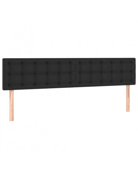 Testiera 2 pz Nero 90x5x78/88 cm in Similpelle