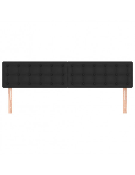 Testiera 2 pz Nero 90x5x78/88 cm in Similpelle