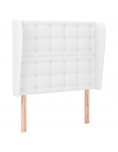 Testiera ad Orecchio Bianca 103x23x118/128 cm in Similpelle 2