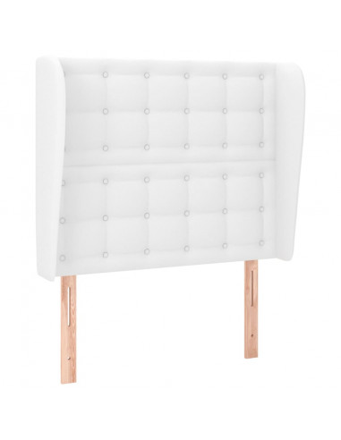 Testiera ad Orecchio Bianca 103x23x118/128 cm in Similpelle