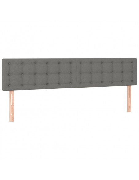 Testiera a LED Grigio Scuro 180x5x78/88 cm in Tessuto