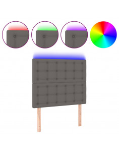 Testiera a LED Grigio 90x5x118/128 cm in Similpelle 2