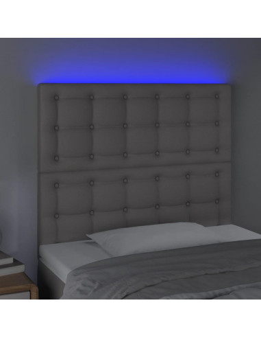 Testiera a LED Grigio 90x5x118/128 cm in Similpelle